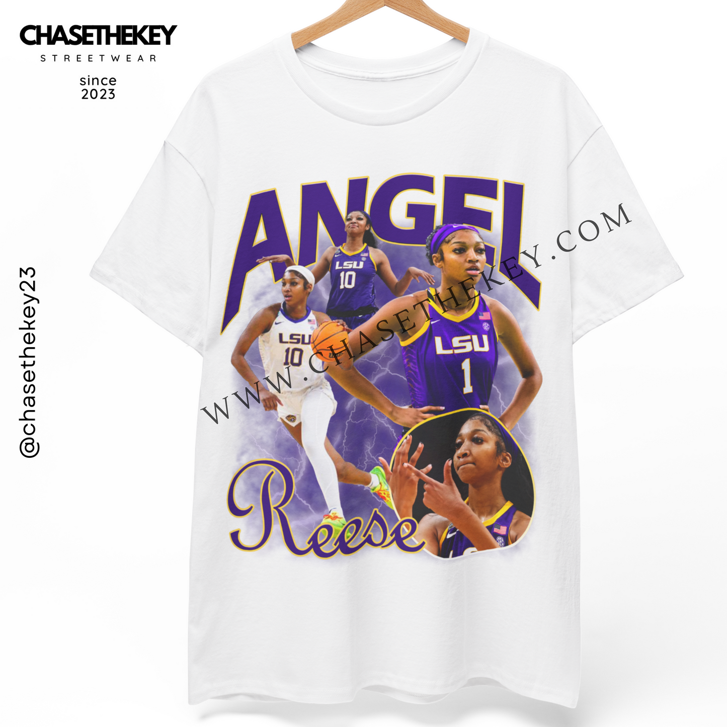 LSU Tigers basketball shirt featuring Angel Reese