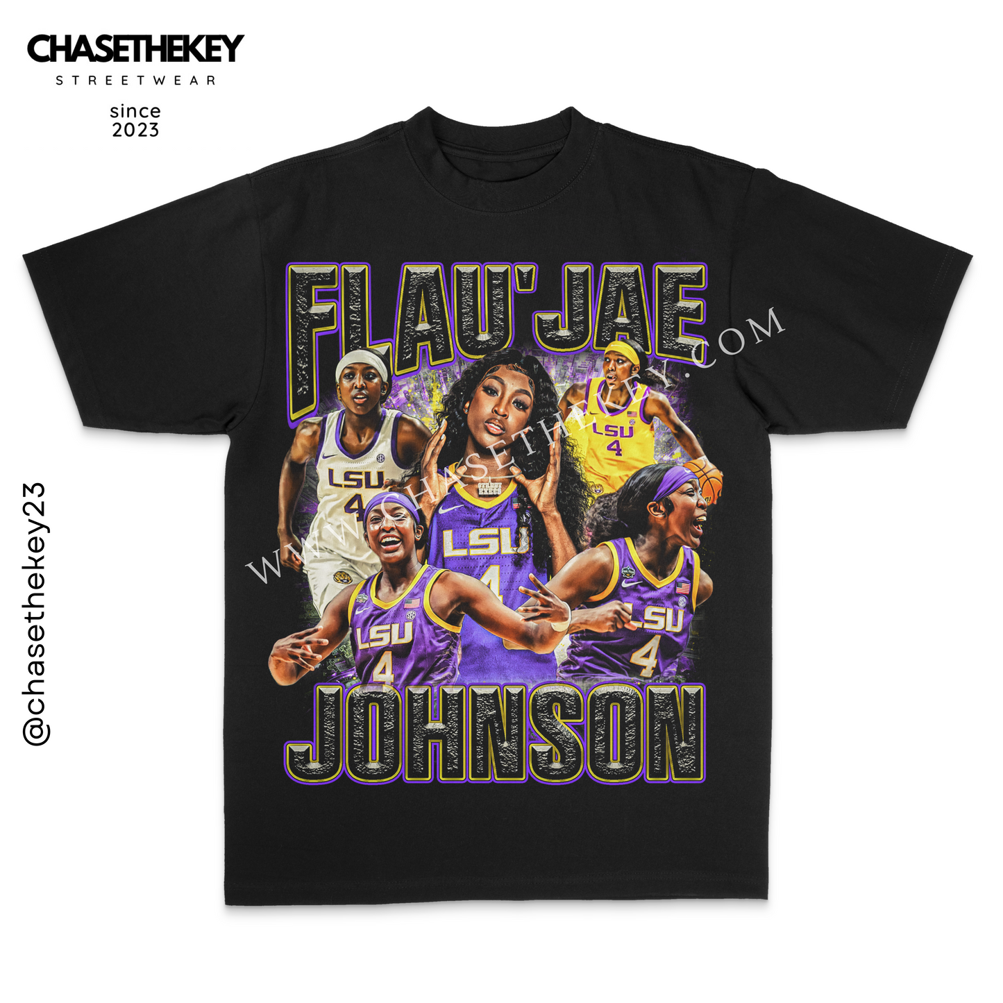 Flau'jae Johnson LSU Tigers t-shirt with bold team colors