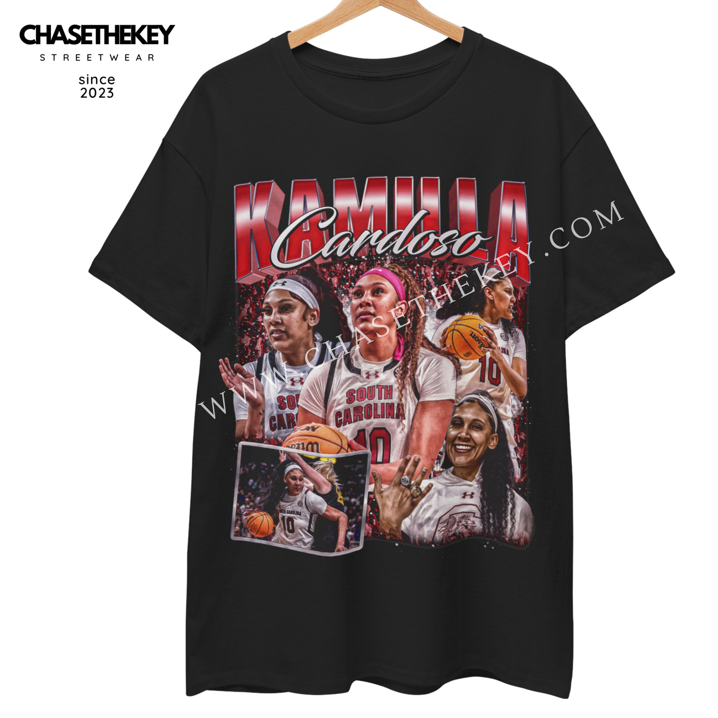South Carolina Gamecocks basketball shirt featuring Kamilla Cardoso