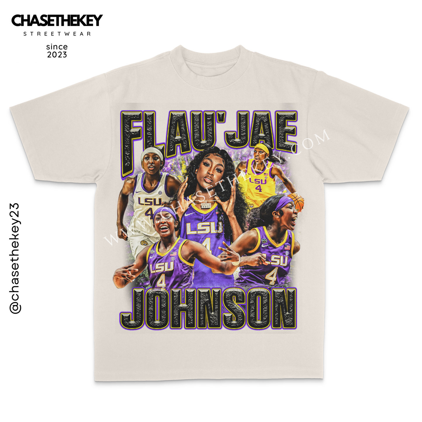 Flau'jae Johnson LSU Tigers t-shirt with bold team colors