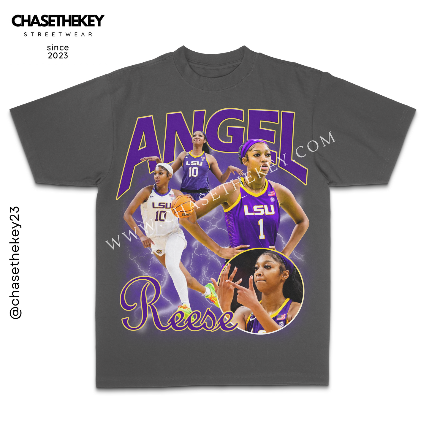 LSU Tigers basketball shirt featuring Angel Reese