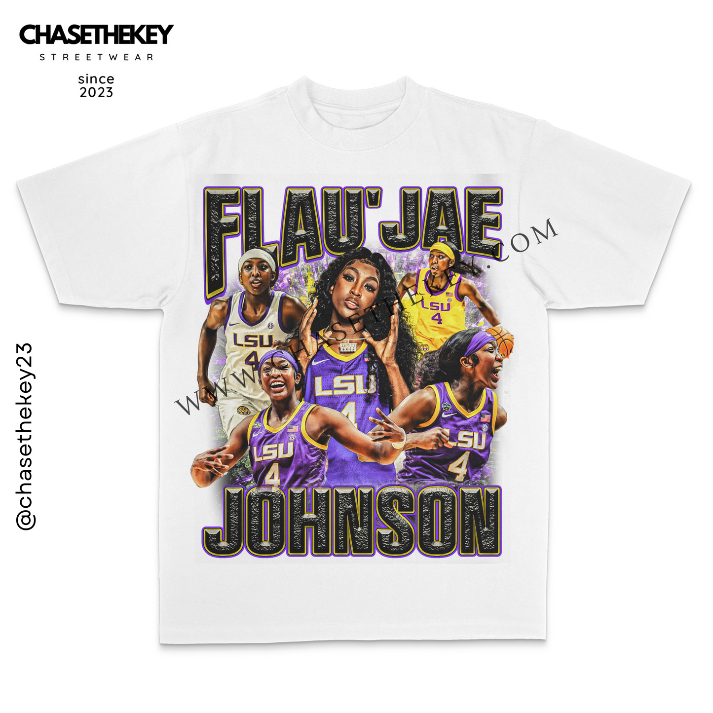 Flau'jae Johnson LSU Tigers t-shirt with bold team colors