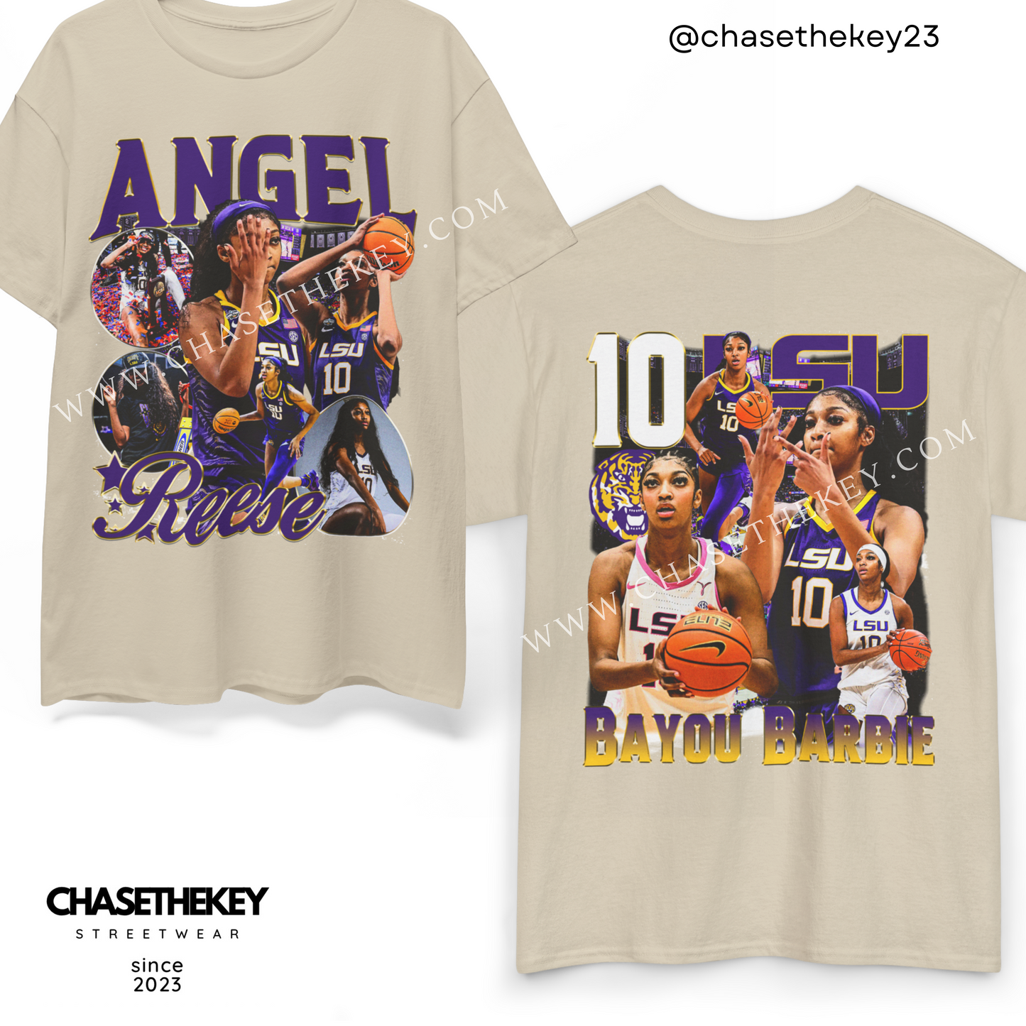 LSU Tigers basketball shirt featuring Angel Reese