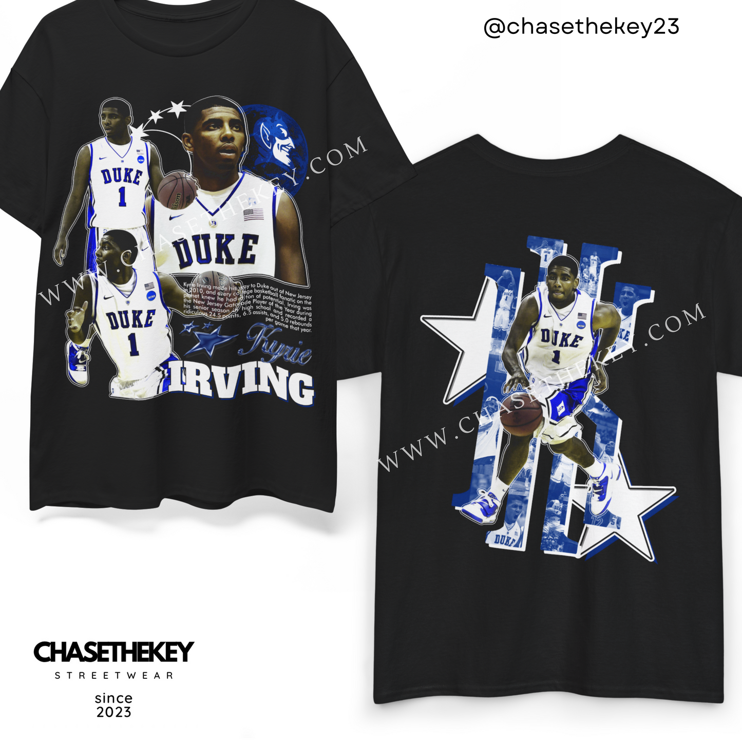 Retro Duke basketball tee featuring Kyrie Irving