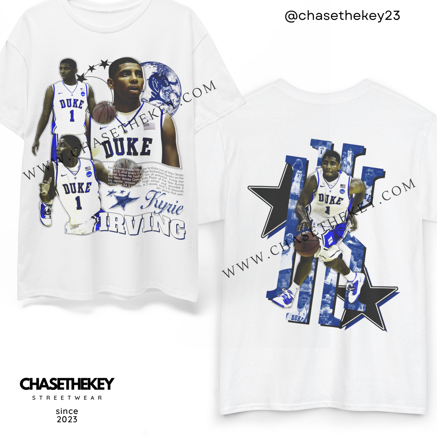 Retro Duke basketball tee featuring Kyrie Irving