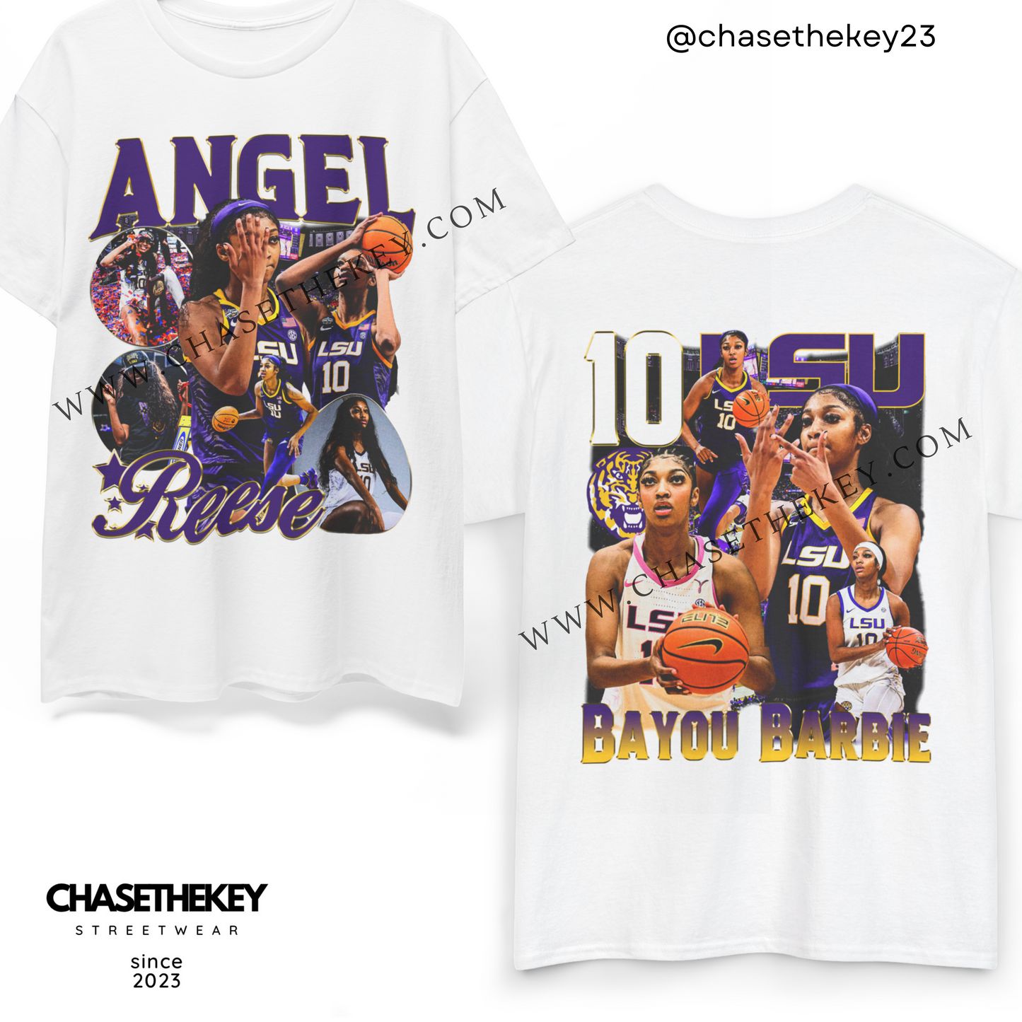 LSU Tigers basketball shirt featuring Angel Reese