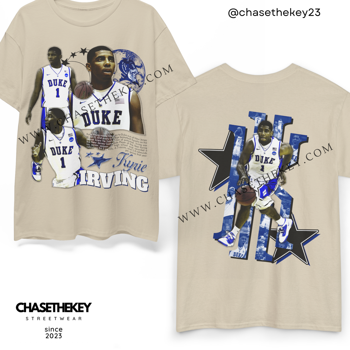 Retro Duke basketball tee featuring Kyrie Irving
