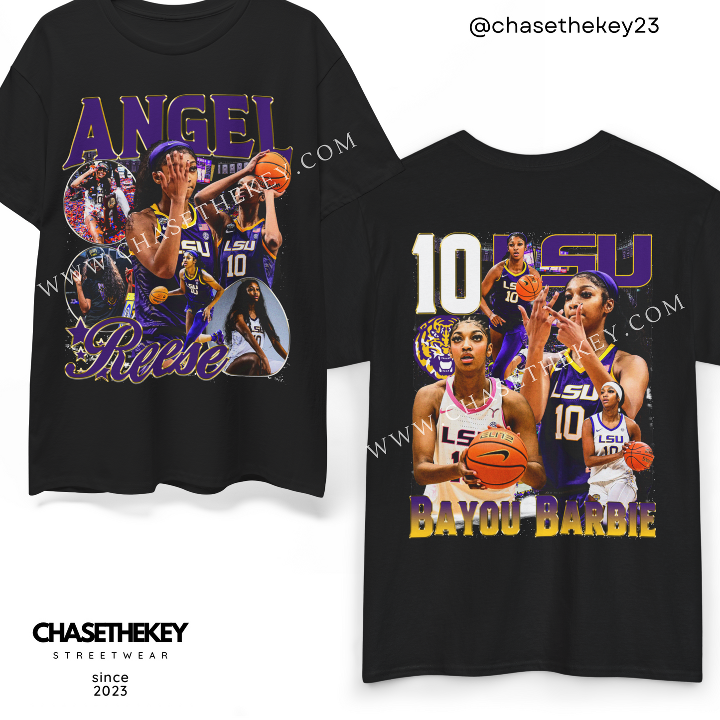 LSU Tigers basketball shirt featuring Angel Reese