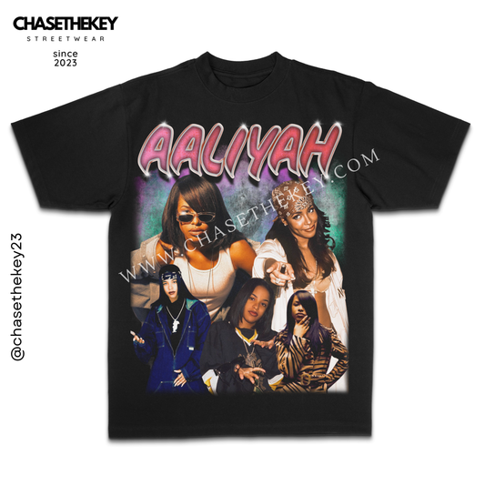 Aaliyah tribute t-shirt honoring the R&B legend