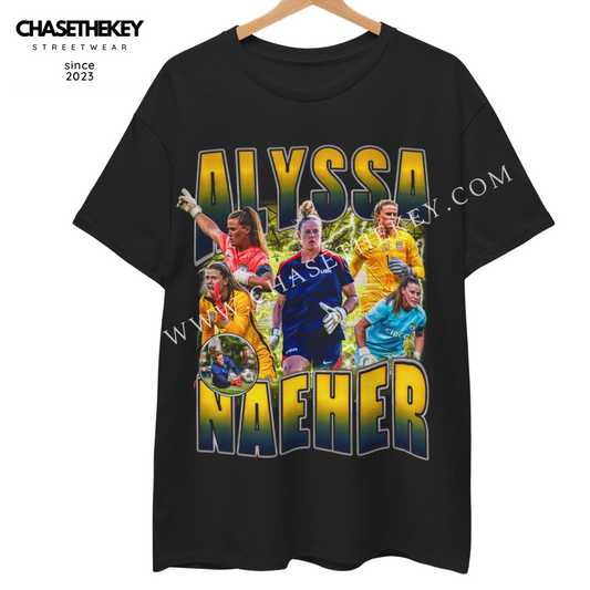 Alyssa Naeher Shirt celebrating her achievements as a top goalkeeper.