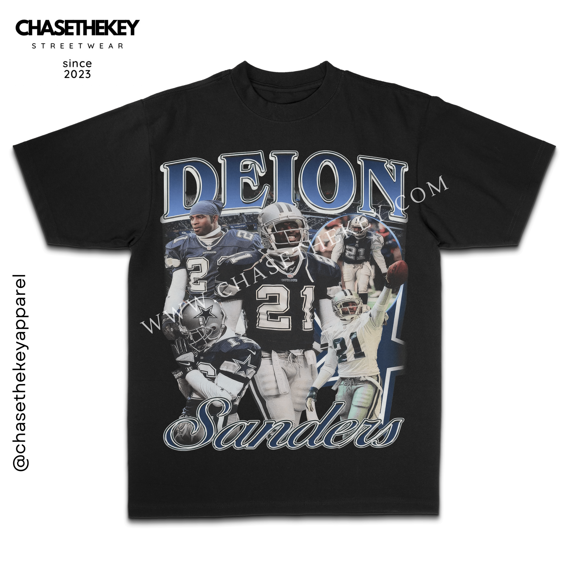 Vintage Deion Sanders Dallas Cowboys shirt featuring player name and number