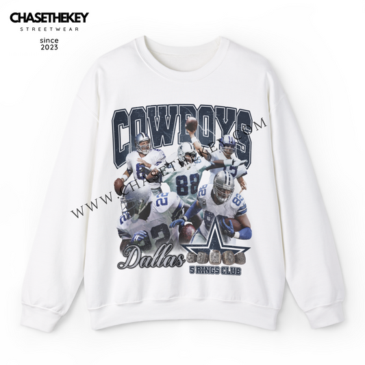 Dallas Cowboys 5 Rings Club crewneck sweatshirt for NFL fans