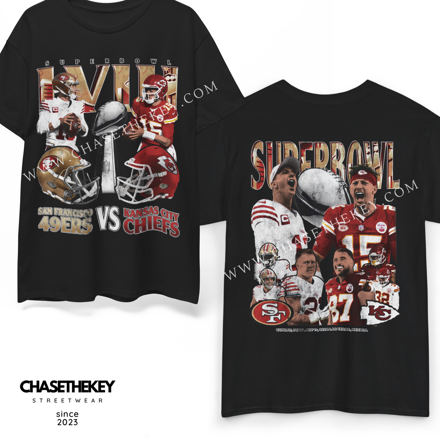 Kansas City Chiefs vs. San Francisco 49ers Super Bowl LVIII shirt for football fans