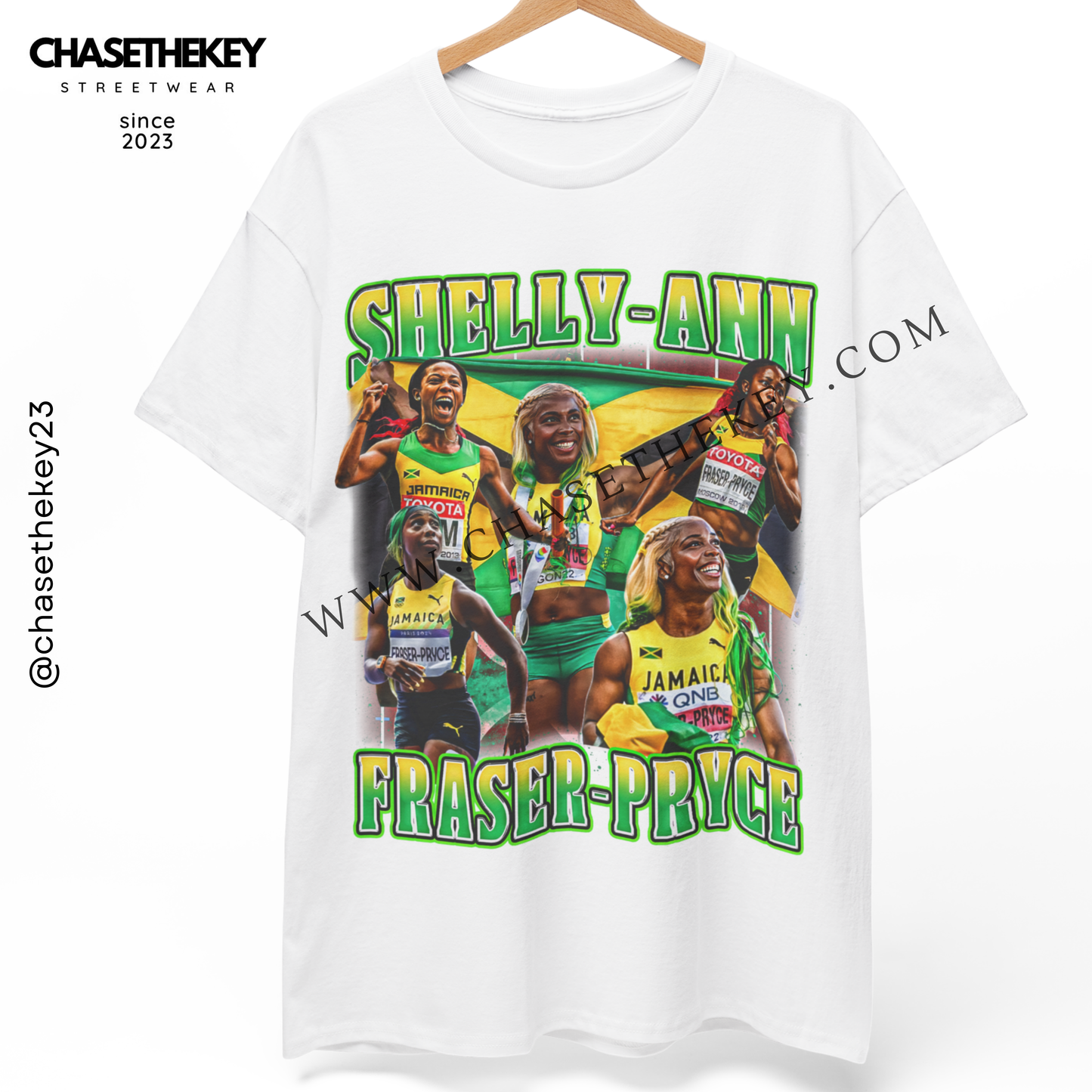 Shelly-Ann Fraser-Pryce T-shirt celebrating sprinting legend