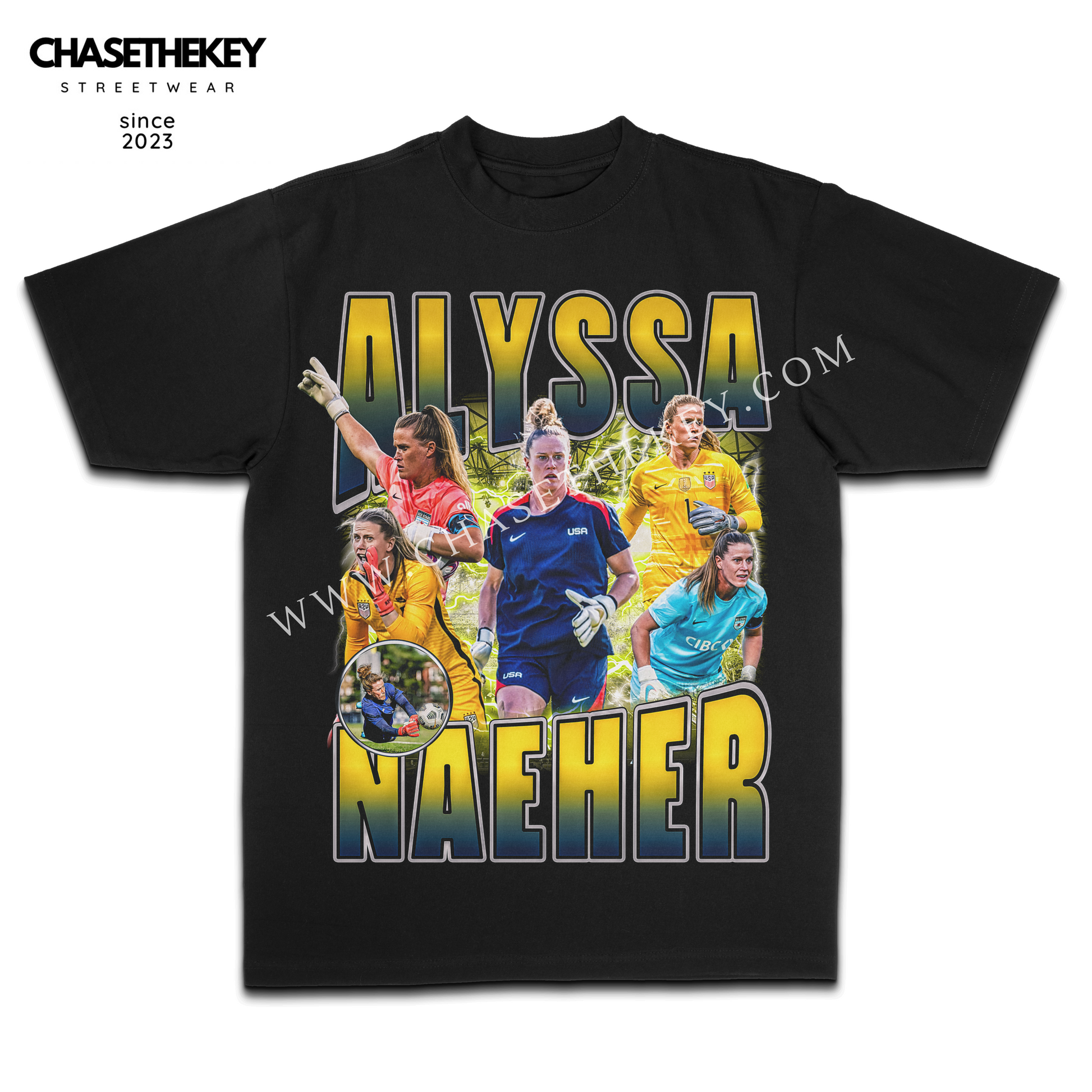 Alyssa Naeher Shirt celebrating her achievements as a top goalkeeper.