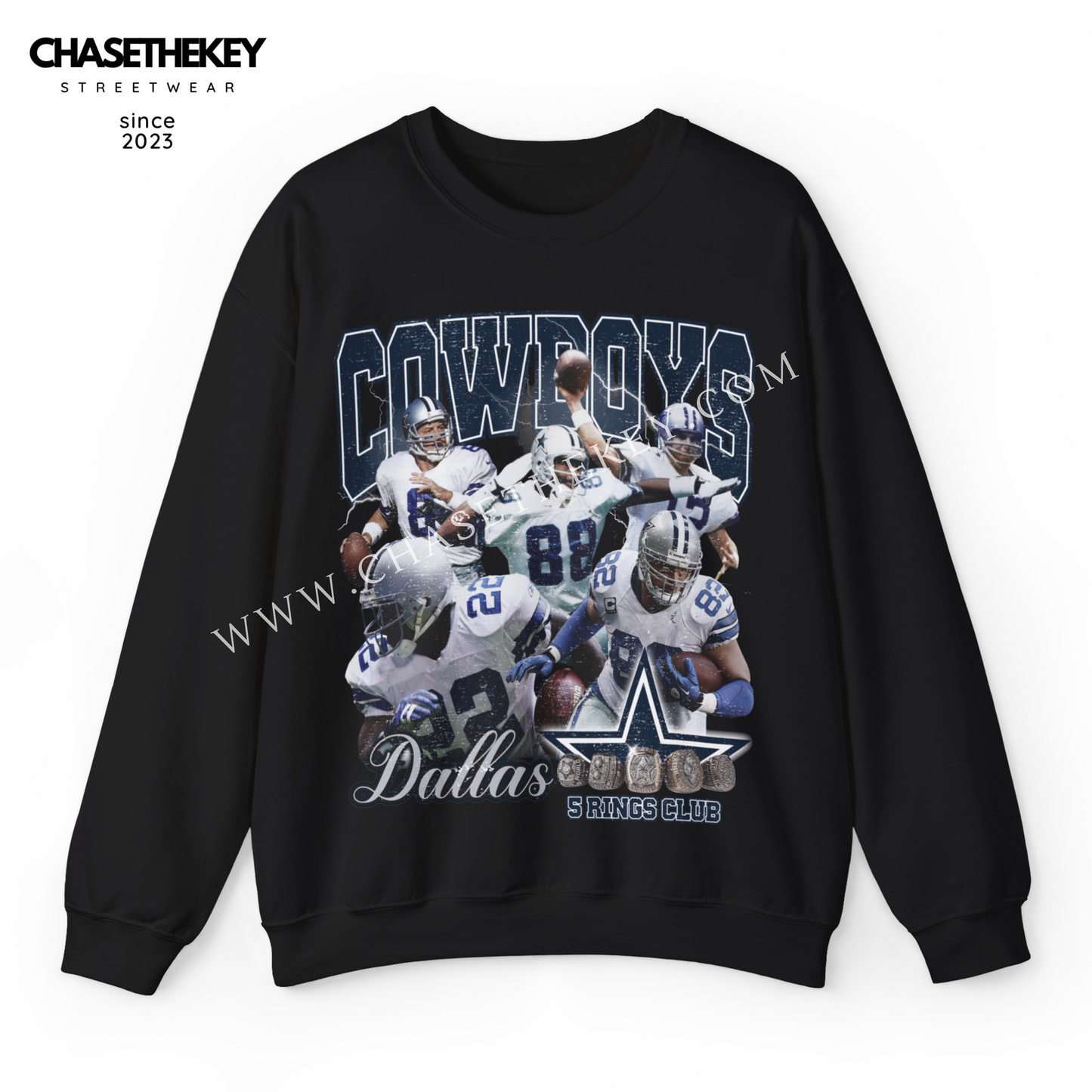 Dallas Cowboys 5 Rings Club crewneck sweatshirt for NFL fans