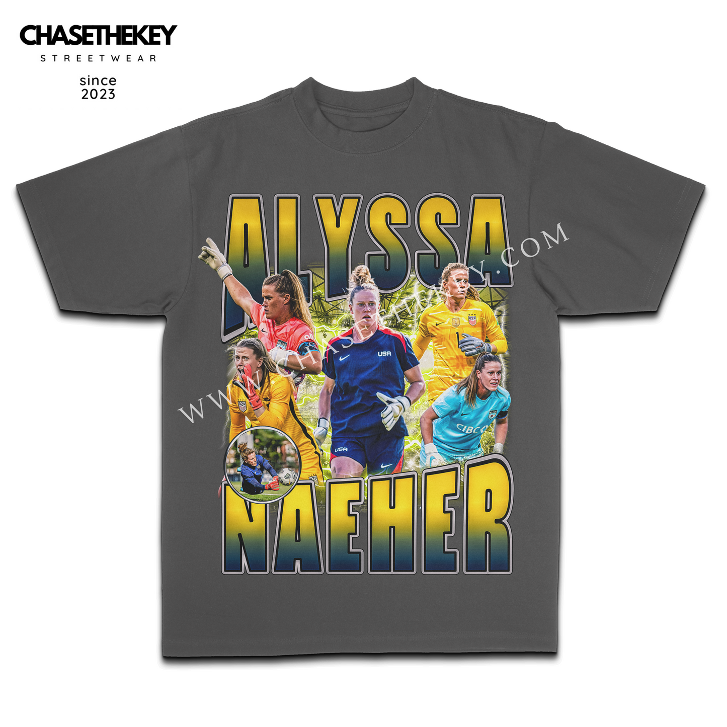 Alyssa Naeher Shirt celebrating her achievements as a top goalkeeper.