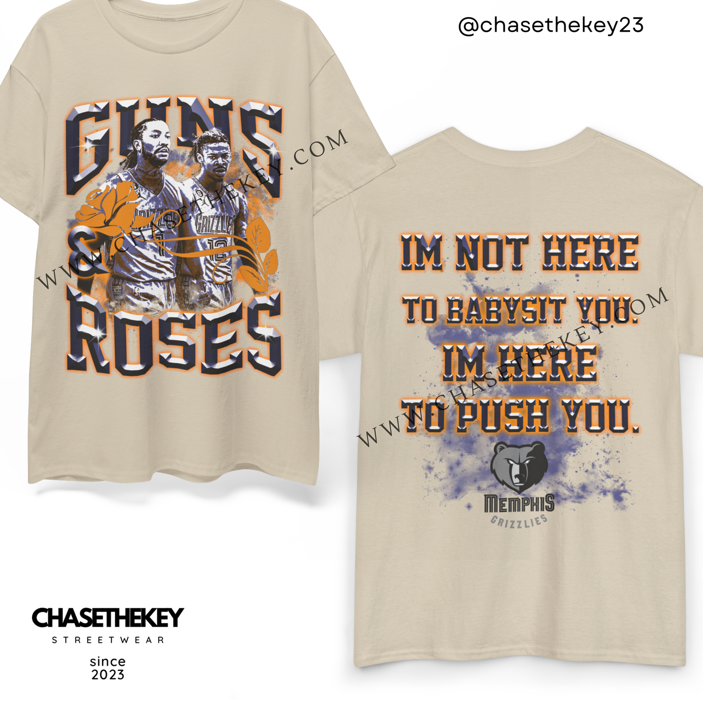 Derrick Rose & Ja Morant Memphis Grizzlies Guns & Roses Shirt