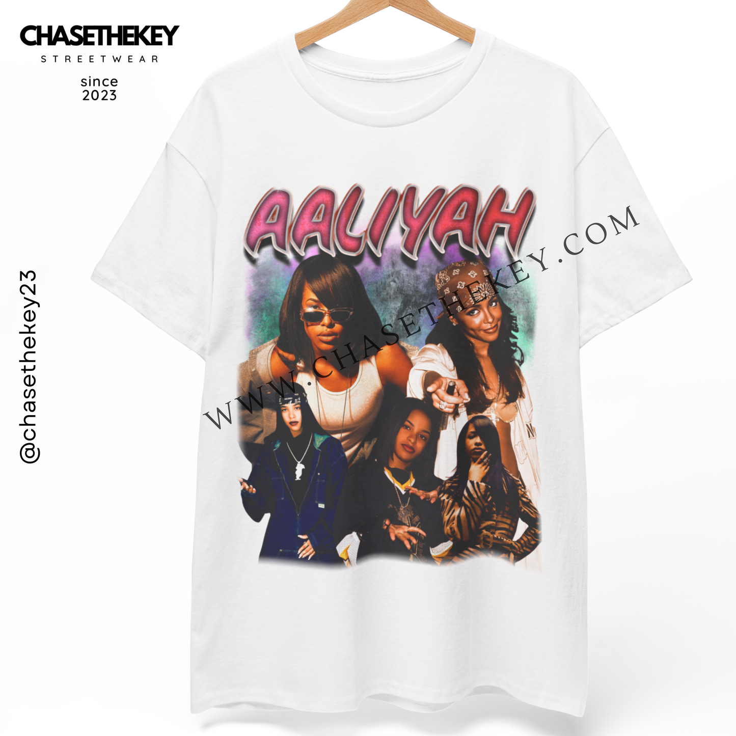 Aaliyah tribute t-shirt honoring the R&B legend