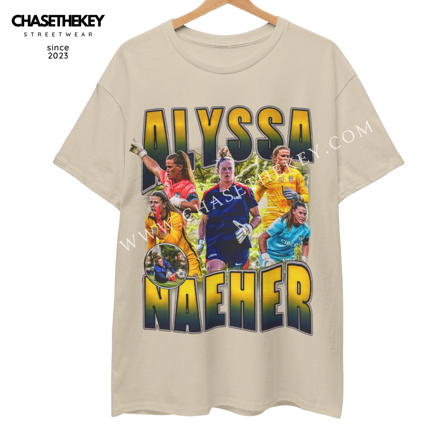 Alyssa Naeher Shirt celebrating her achievements as a top goalkeeper.