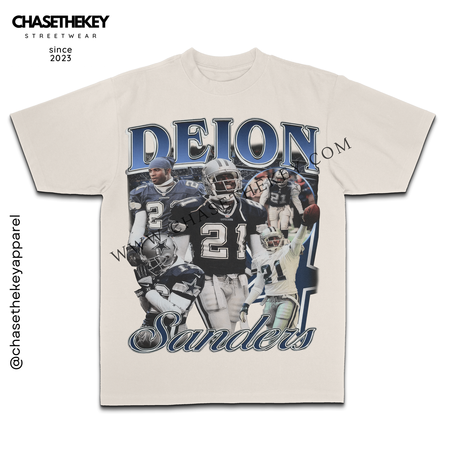 Vintage Deion Sanders Dallas Cowboys shirt featuring player name and number