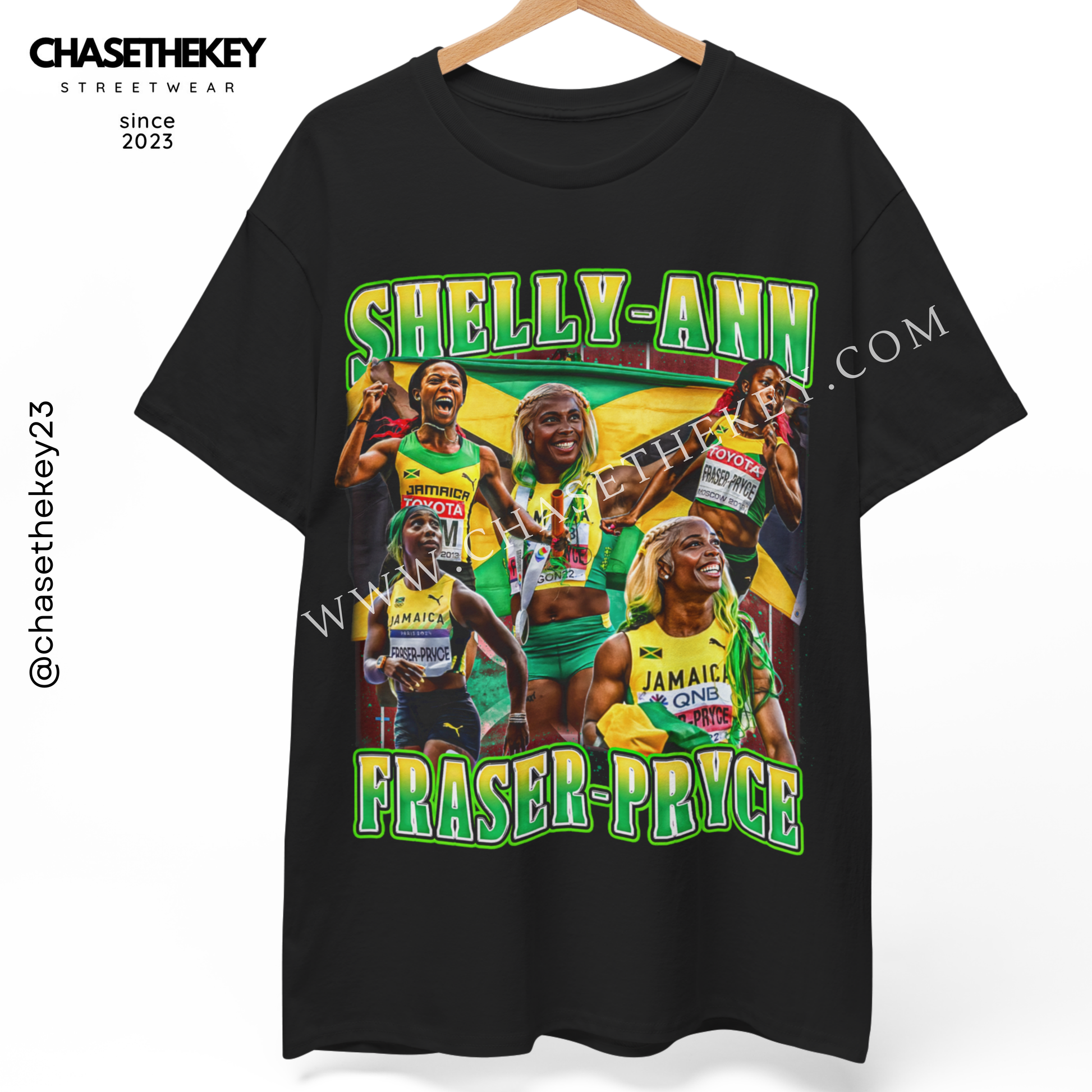 Shelly-Ann Fraser-Pryce T-shirt celebrating sprinting legend