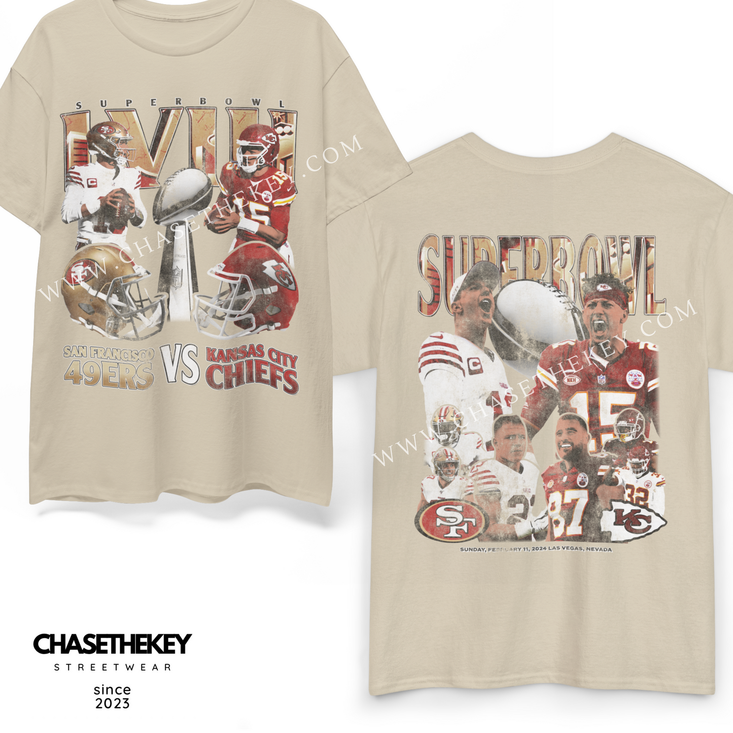 Kansas City Chiefs vs. San Francisco 49ers Super Bowl LVIII shirt for football fans