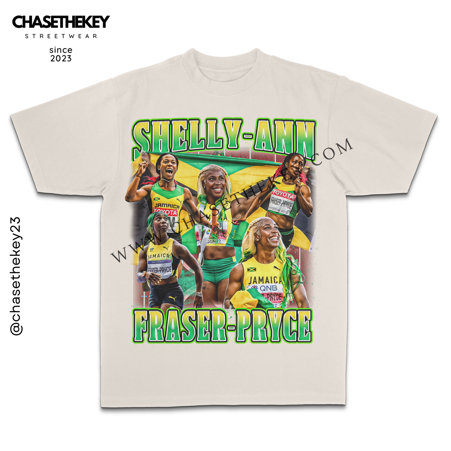 Shelly-Ann Fraser-Pryce T-shirt celebrating sprinting legend