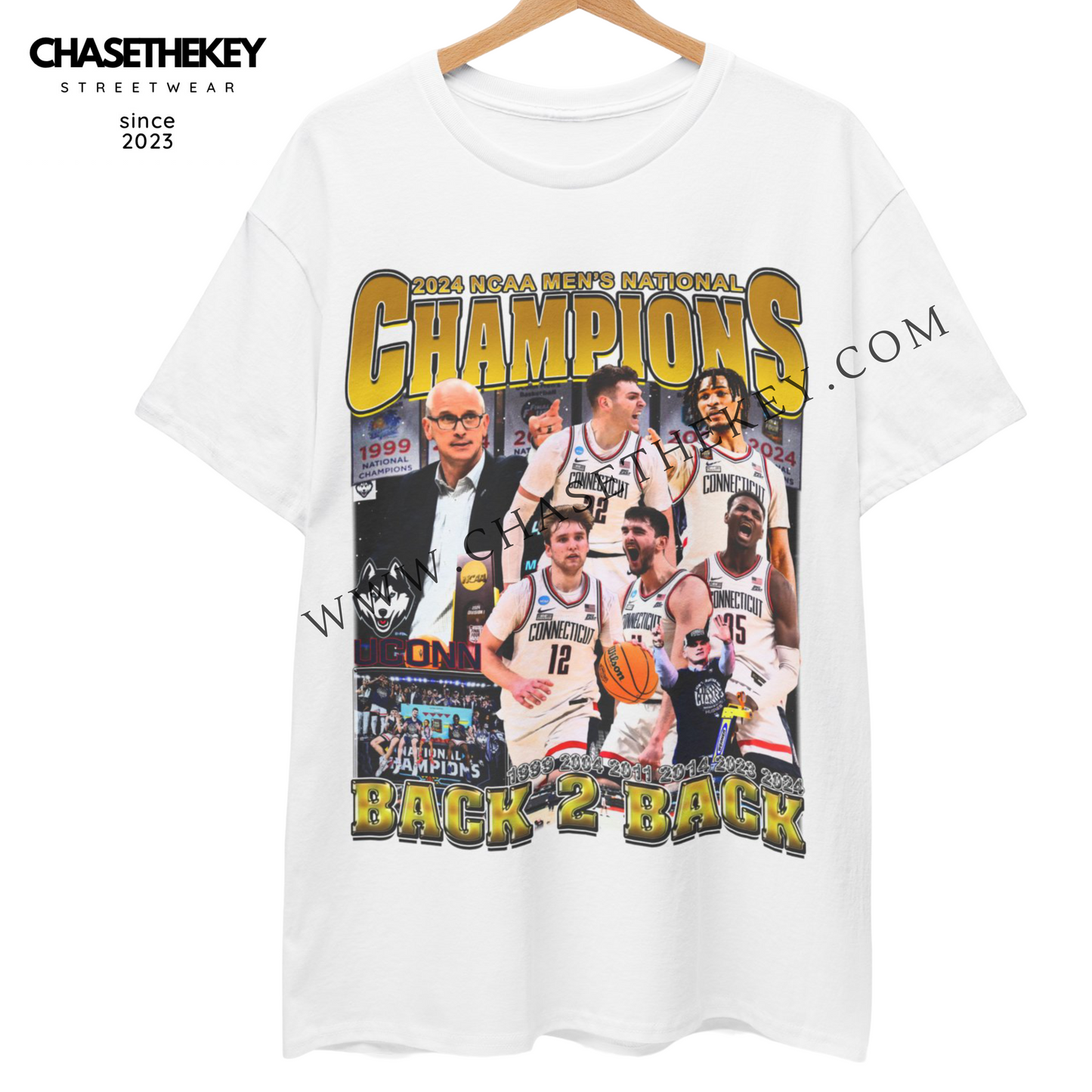 2024 UConn Men's Basketball National Champions Shirt celebrating the team's victory.