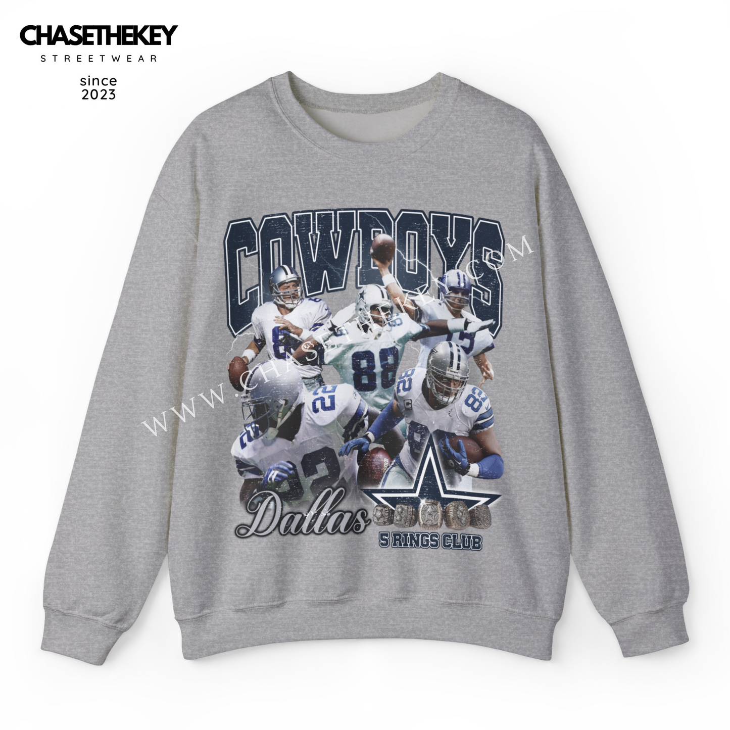 Dallas Cowboys 5 Rings Club crewneck sweatshirt for NFL fans