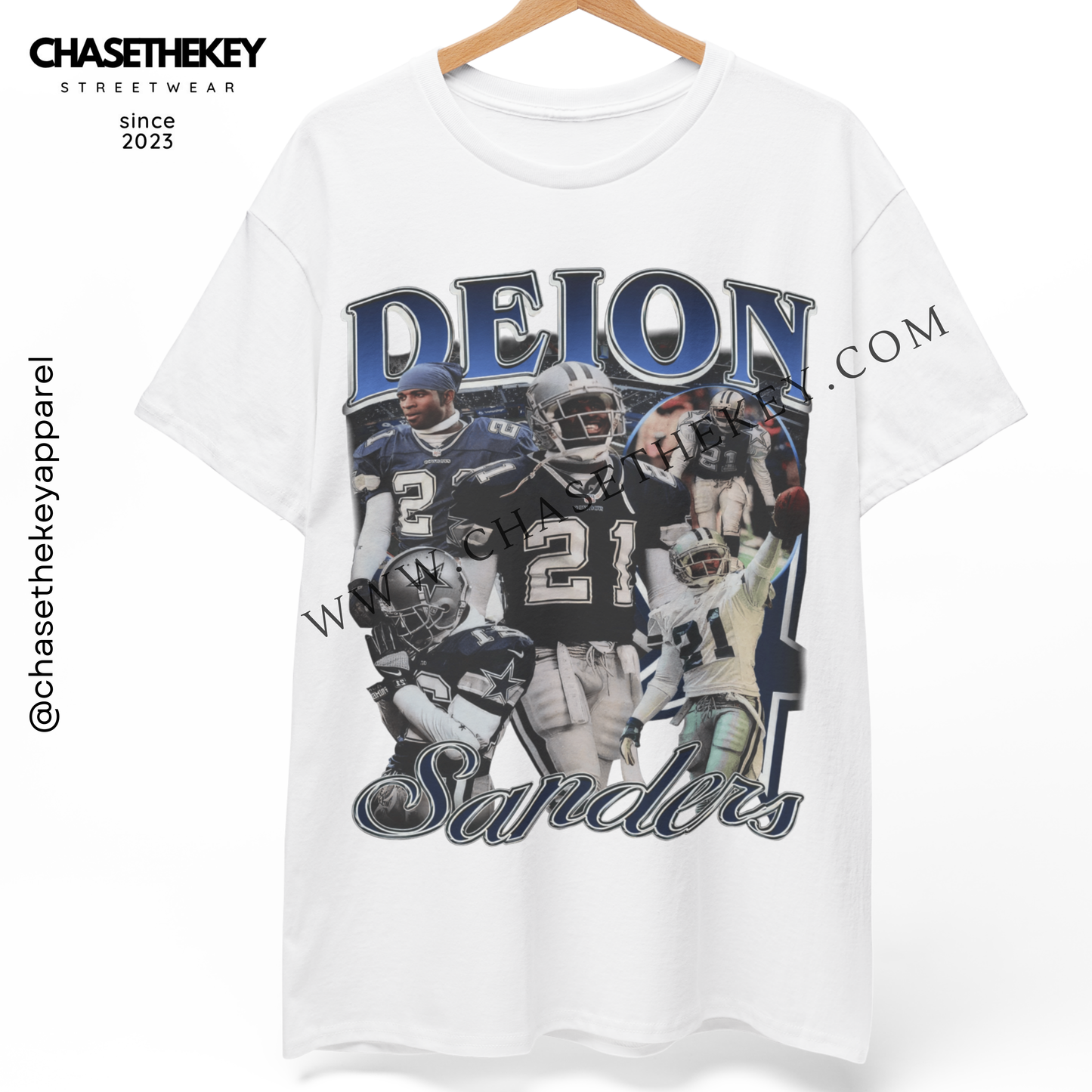 Vintage Deion Sanders Dallas Cowboys shirt featuring player name and number