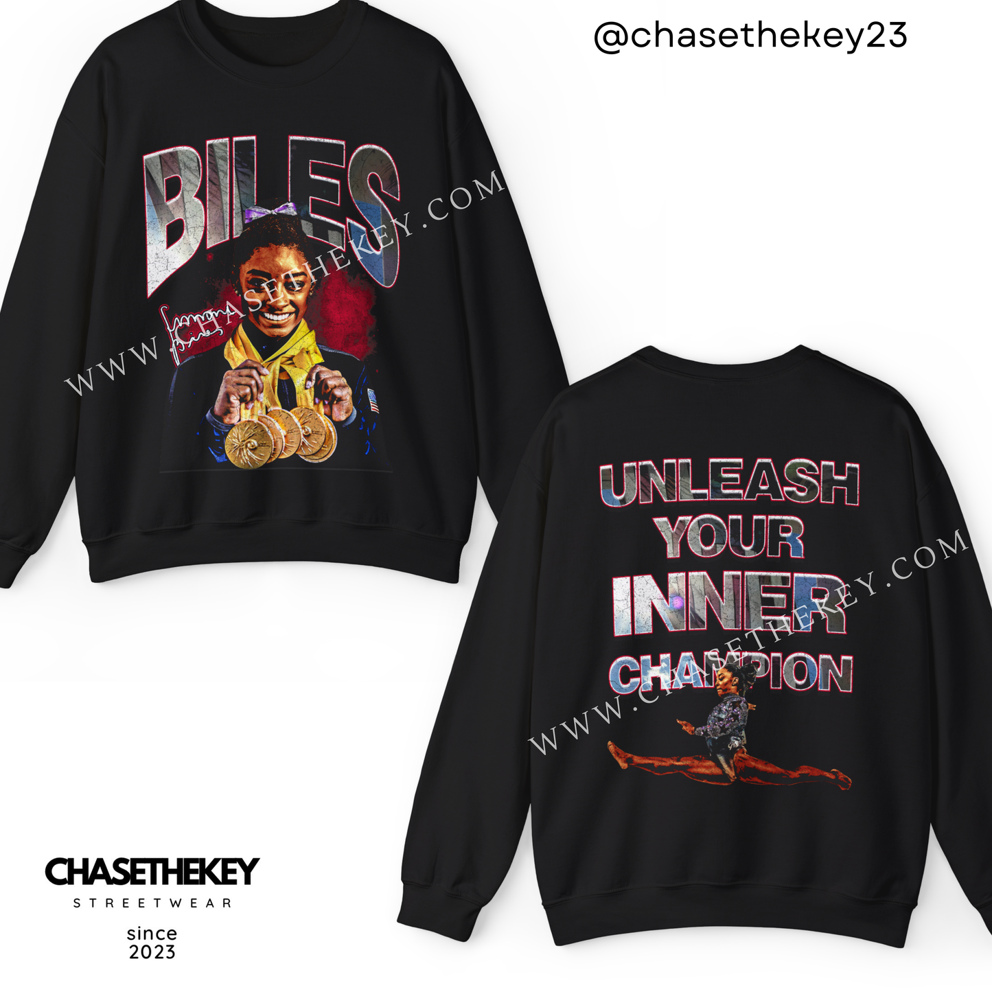 Simone Biles Olympic Gold crewneck sweatshirt gymnastics tribute