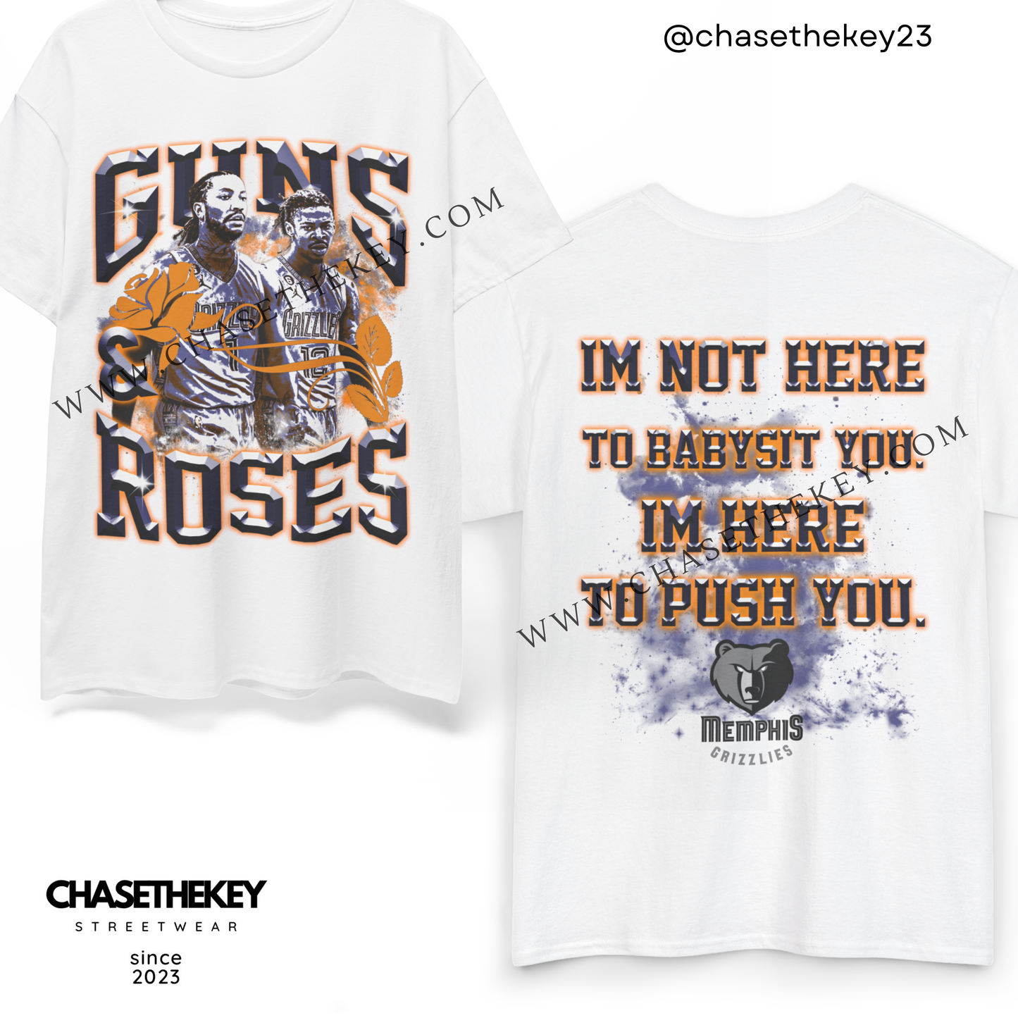 Derrick Rose & Ja Morant Memphis Grizzlies Guns & Roses Shirt