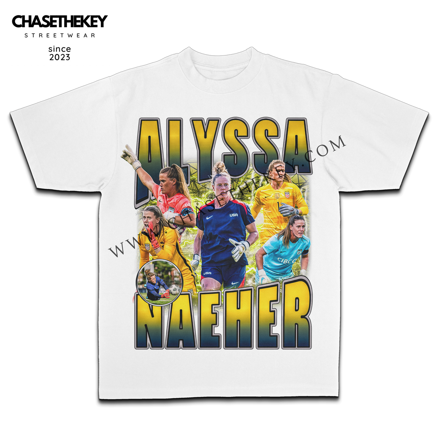 Alyssa Naeher Shirt celebrating her achievements as a top goalkeeper.