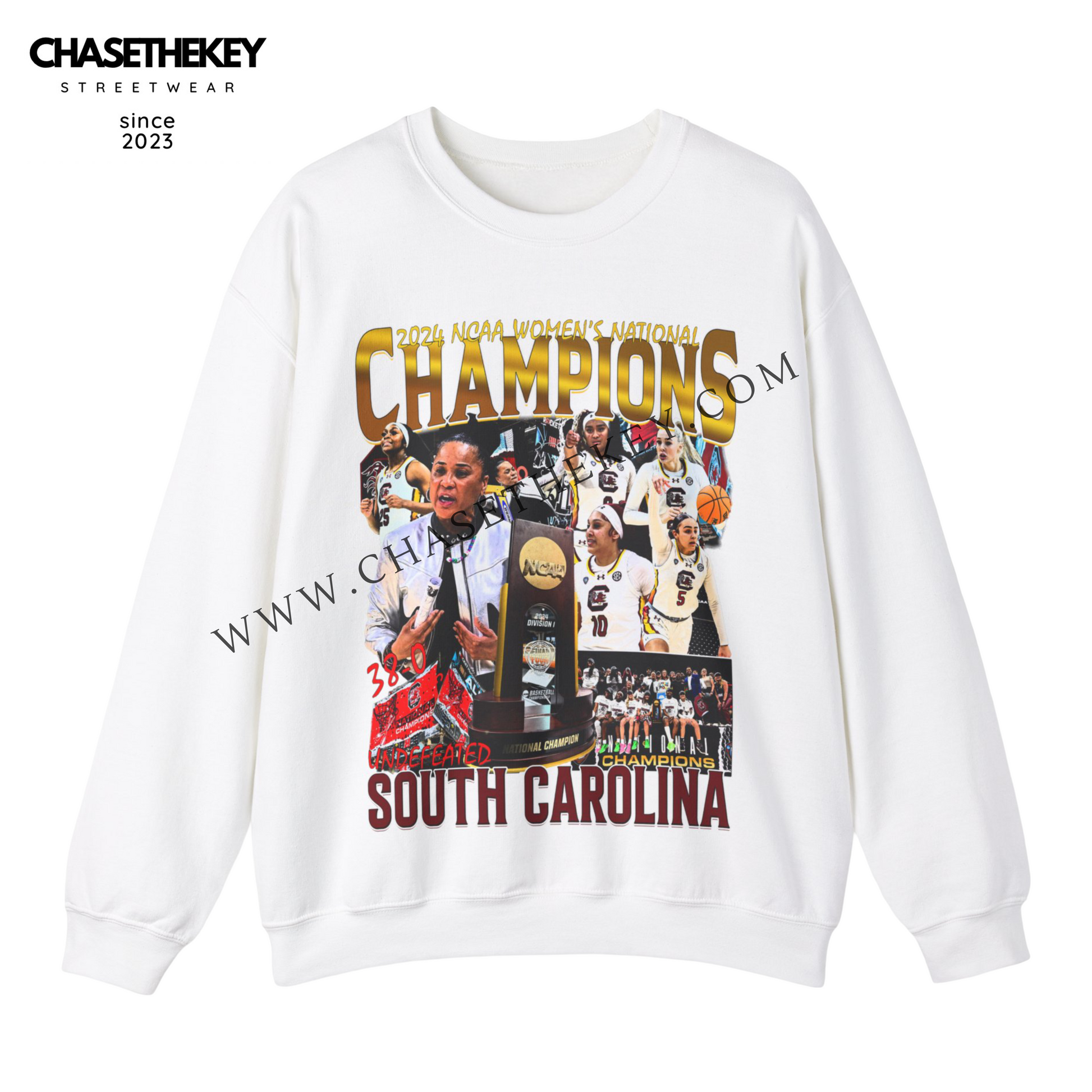 2024 South Carolina Women's National Championship Crewneck Sweatshirt celebrating the team's victory.