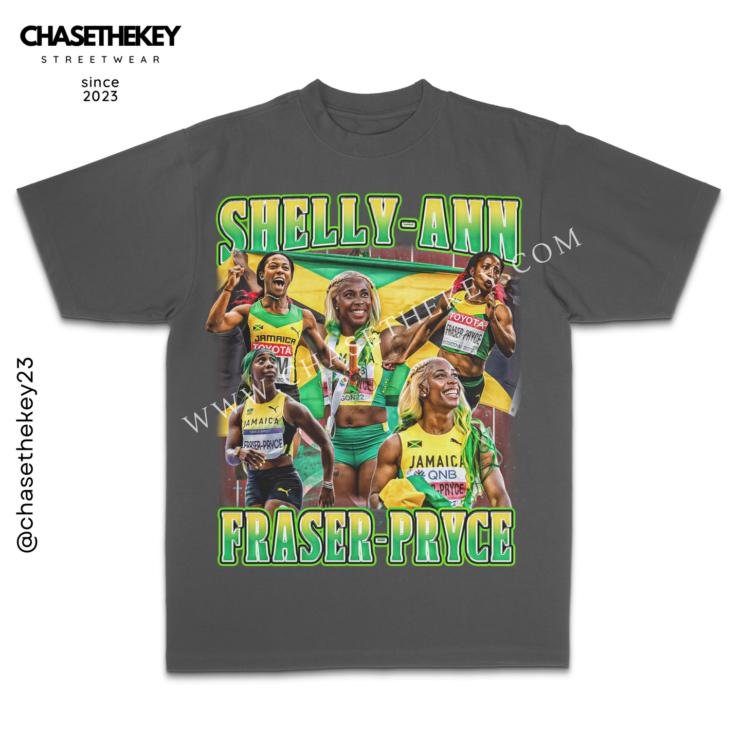 Shelly-Ann Fraser-Pryce T-shirt celebrating sprinting legend