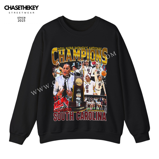 2024 South Carolina Women's National Championship Crewneck Sweatshirt celebrating the team's victory.