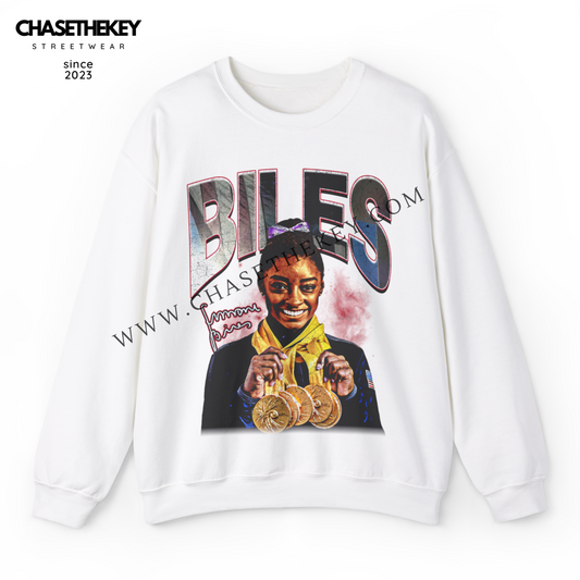 Simone Biles Olympic Gold crewneck sweatshirt gymnastics tribute