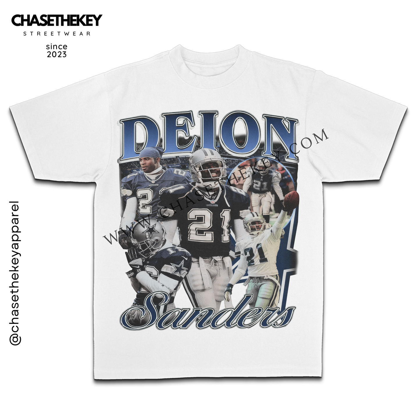 Vintage Deion Sanders Dallas Cowboys shirt featuring player name and number