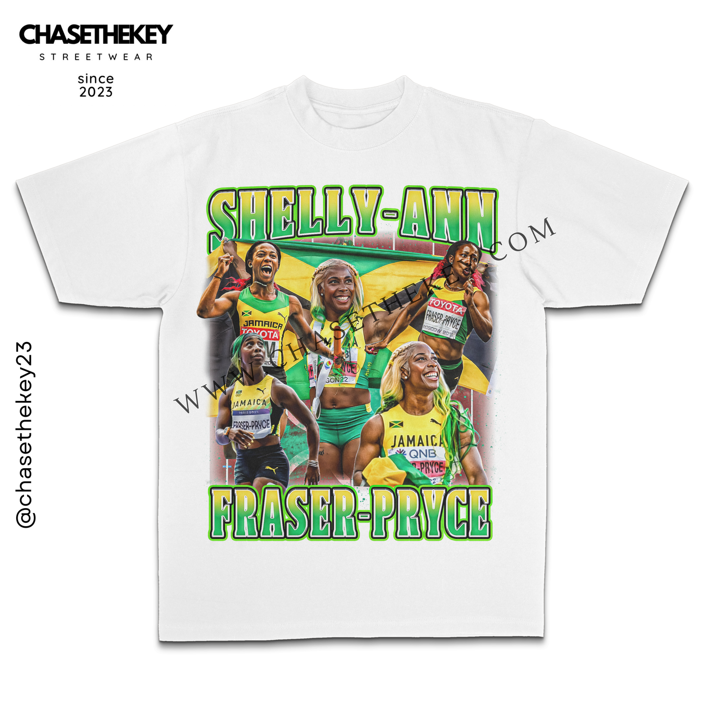 Shelly-Ann Fraser-Pryce T-shirt celebrating sprinting legend