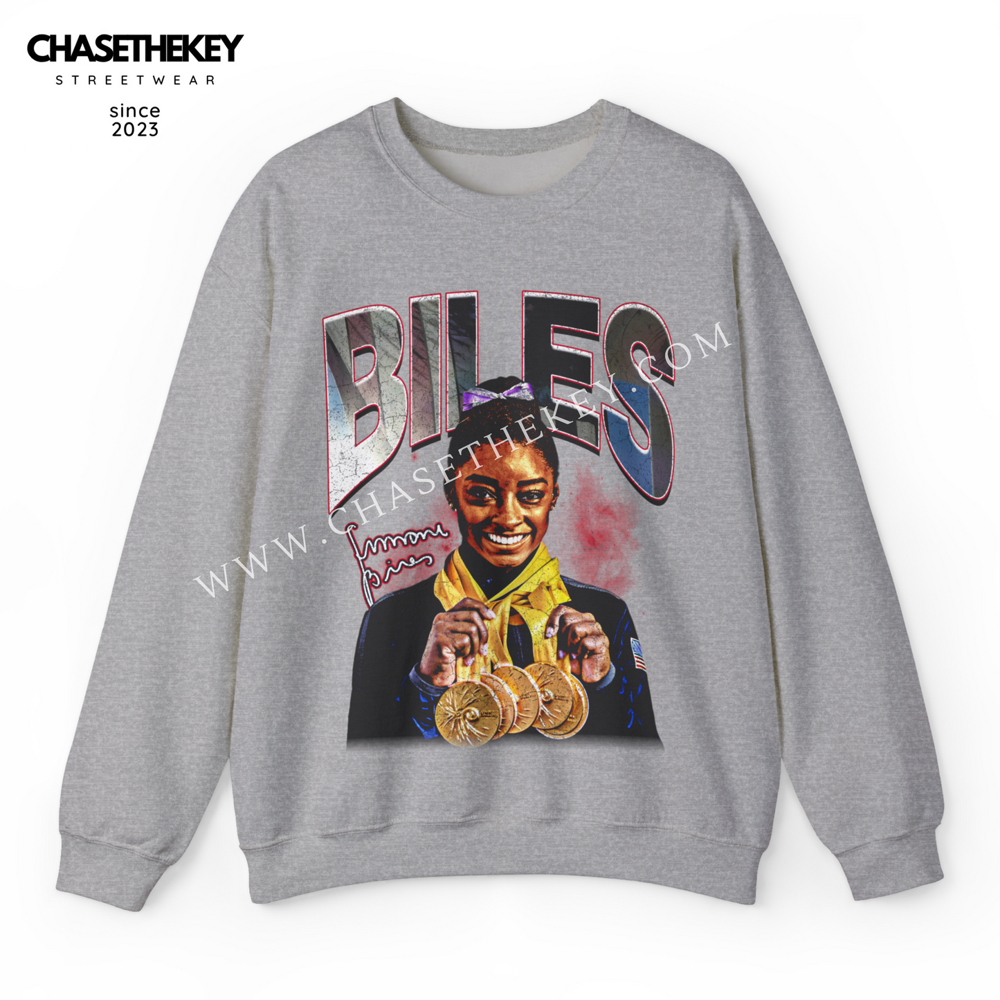 Simone Biles Olympic Gold crewneck sweatshirt gymnastics tribute