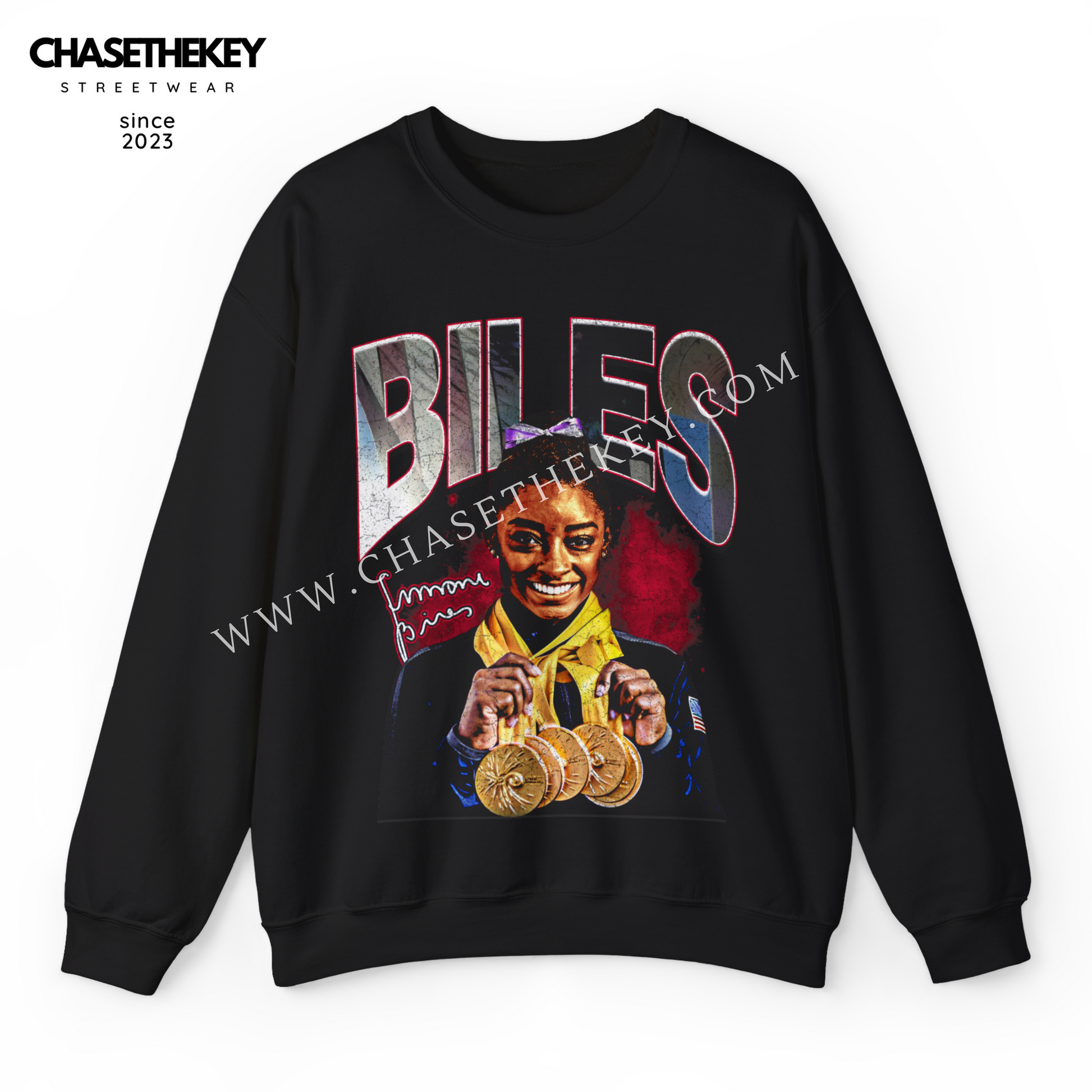 Simone Biles Olympic Gold crewneck sweatshirt gymnastics tribute